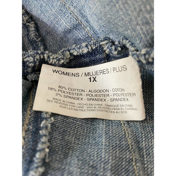 Gloria Vanderbilt Jean Denim Jacket Zip Stretch Light Blue Pocket Long S… - Picture 4 of 5